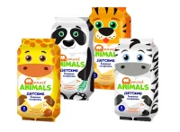 Влажные салфетки SMART ANIMALS с ромашкой и витамином E 8 шт  - фото