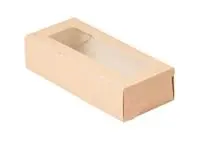 Коробка карт с окном Packton 70*170*40мм ECO TABOX 500, 26415 (500, 400) Коричневый - фото