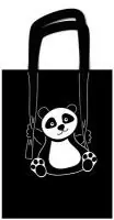 ЭкоСумка "Промо" из Бязи (черной) с нанесением (1+0) "Панда" Черный - фото