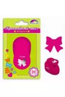 Панч-дырокол одинарный арт.37183/12 БАНТИК/16мм (размер рисунка 16мм, размер панча 64х39х50мм, розовый цвет, в блистере Розовый - фото