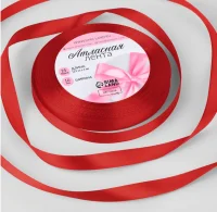 Лента тканная атласная 10мм*25Y Красный 10шт/упак 800 т.м., F014-10/26 Красный - фото