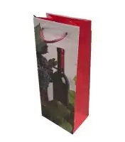 Пакет подар. бум. матовый с ручками 14*35*10 под бутылку "НОВЫЙ ГОД" Р (N301)  - фото