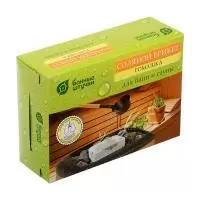 Соляной брикет с травами "Ромашка" 1300 г. для бани и сауны "Банные штучки", арт. 32401 Зеленый - фото