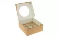 ТЦ25штКоробка карт  д/маффинов 9 шт ECO MUF 9 250*250*100 Коричневый - фото