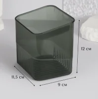 Органайзер - подставка д/хран. маникюр./космет. принадлежностей «GREEN», 11,5 × 9 × 12, полупр.зелен Зеленый - фото