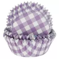 Набор бумажных форм для конфет Д30 Н15 фиолет клетка BC1544VC 1/100  - фото