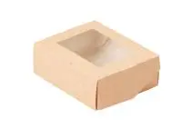 Коробка карт с окном 100*80*35 ECO TABOX 300 gl (500.600.450 шт./кор.) Коричневый - фото