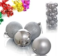 Набор шаров 20штук 6см (серебро) HX-3/2  - фото
