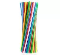 Соломка для коктейлей 6*260 мм 1/80 с гофрой Разноцветный - фото
