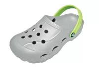 Сабо женские "Ола" Дымчато-серый/салатовый, 37 размер, арт. СБ-502 Серебро - фото