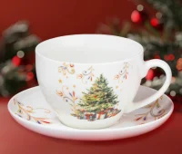 Чайная пара "Волшебное дерево" чашка 210 мл, блюдце 15 см арт. 10338094 Белый - фото