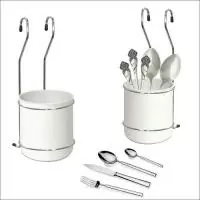 Подставка д/столовых приборов навесная на рейлинг AN52-131  - фото