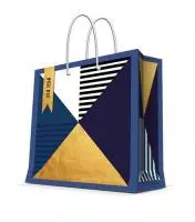 Бумажный пакет для сувенирной продукции с ламинацией, 40,6*33*16см арт.88019  - фото