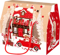 Новог.коробка "Звездочка "АвтоДед" с веревочной ручкой до 350 гр Разноцветный - фото