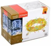 Электрогирлянда-конструктор "Занавес" VEGAS 24V, 192 разноцветных LED ламп, 6 нитей, прозрачный провод, 1*4м/32/4, арт. 55095  - фото