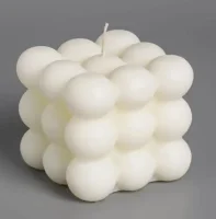 Свеча шары в кубе 6 см БЕЛЫЙ, арт. 84343825 Белый - фото