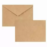 Конверт арт. 199, С6 (114*162), крафт, 90г. треугольный клапан, клей, упак 1000шт. Коричневый - фото