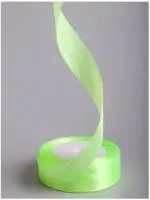 Лента атласная 25мм*25ярд JD светло салатовый Салатовый - фото