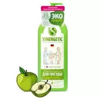 Гель для мытья посуды,фруктов, детских игрушек "Synergetic" 0,5л Яблоко, арт. 103052  - фото