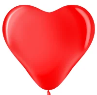 Шар латексный Волна веселья  Сердце (12''/30 см) Красный, 100 шт., 711300, Воздушные шары Красный - фото