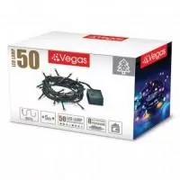 Электрогирлянда "Нить" VEGAS 50 разноцветных LED ламп, контроллер 8 режимов, зеленый провод, 5 м, 220 v /20, арт. 55058 Зеленый - фото