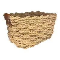Интерьерная корзина д/хранения с ручками, джут, 15х15х8 см, ES137-146 S Коричневый - фото