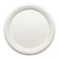Тарелка эко круглая белая d18 1/50, арт. JS-P007 Белый - фото