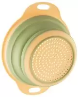 Дуршлаг пластиковый складной круглый, 24.5х20х8 см, арт. AT-K3233 Оранжевый - фото