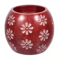 Испаритель и подсвечник, 2 в 1 "Цветы" из камня для бани и сауны "Банные штучки", арт. 40224 Красный - фото