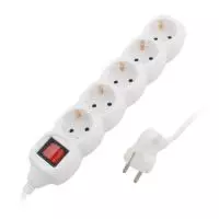 Удлинитель СТАРТ S 5*5-ZV 5р 5м, с заземл., с выкл., 3*0,75мм2, 2200В, белый (20) Белый - фото