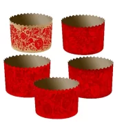 Форма бумаж.кругл. д/кулича цветная 500мл.(134*100) А5 Пасха Микс - фото