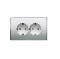 Розетка 2-я з/к, горизонтальная.Parthenon Silver WRС 2124  - фото