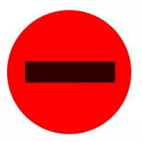 Этикетка Круг d39 (1/100) Знак проезд запрещен красная Красный - фото