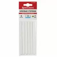 Клеевые стержни 7 мм длина 100мм прозрачные комплект 6шт BRAUBERG европодвес 670291 Прозрачный - фото