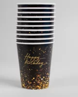 Стакан бумажный "Happy Birthday", набор 10 шт., 220 мл Разноцветный - фото