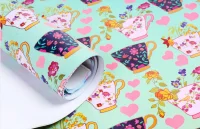 Бумага 1*70 Дизайнерск. бумага "Чайные чашечки" 78г/м2 1ШТ UNTP  - фото