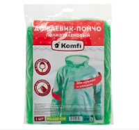 Дождевик-пончо, ПЭ, зеленый Komfi, DPH005E Зеленый - фото