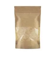 Пакет 140*225 ДП бумажный, зип, прозрачное окно 70мм 1/100 121-009  - фото