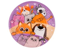 Тарелки (7''/18 см) Кошечки Собачки, 6 шт., 77518  - фото