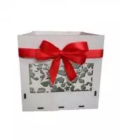 Подарочная коробка квадратная со  звёздочками №24 (Белый) Белый - фото