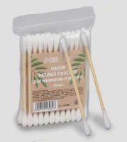 Ватные палочки на деревянной основе, 7 см, 48 шт  - фото