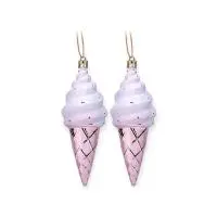 Набор новогодних украшений "Мороженое" (2шт х 14см), S2591 Разноцветный - фото