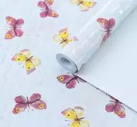 Бумага металлизированная "Мотыльки", 1м*0,685 (1/50) Разноцветный - фото