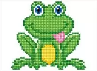 Алмазная мозаика 17х22см "Забавный лягушонок" x006  - фото