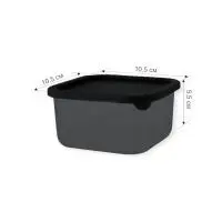 Контейнер для продуктов Sugar&Spice Black квадратный 0,4л с гибкой крышкой, SE167910621 (18) Черный - фото