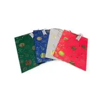 Пакет подар.бум.с руч 33*44*12 Люкс с блестками НГ N1510 (240/12) Разноцветный - фото