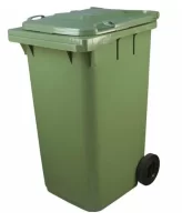 Бак для мусора 240л, зелёный, с крышкой (20.808.70 РЕ; 21.058.70 РЕ) 34.C29 Зеленый - фото