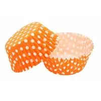 Набор бумажных форм для конфет Д30 Н15 оранж в горошек  BC1557OD 1/100 Оранжевый - фото
