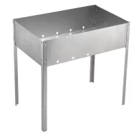 Мангал большой (500*300*500) сталь 0.8мм, б/шам. в карт.коробке. Серый - фото