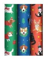 Бумага упаковочная глянцевая «Christmas mood», 70*100 см, 80г/м2, ассорти, 3 дизайна, MESHU Разноцветный - фото